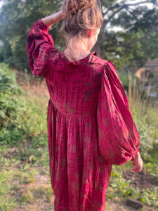 Vintage Sari Silk Dress Pink