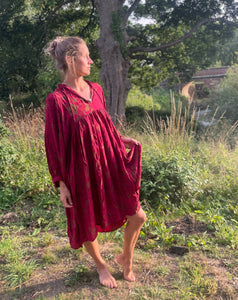 Vintage Sari Silk Dress Pink